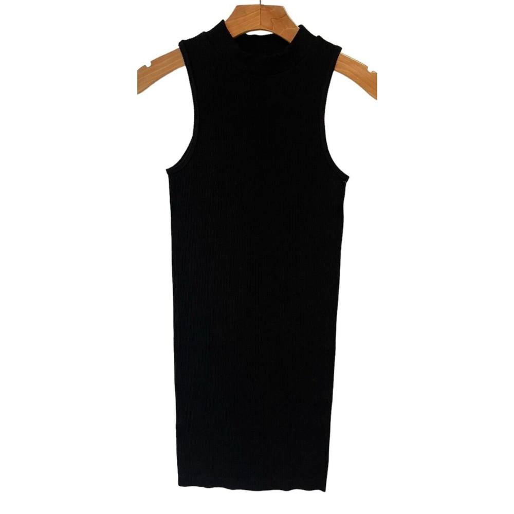 Popular 21 Black Bodycon Dress Women's Size Medium Small Ribbed